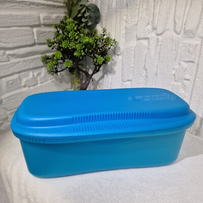 Vintage Tupperware Mikrowelle Dampfgarer / Reis, Nudelkocher - blau mit Deckel 6775A-1