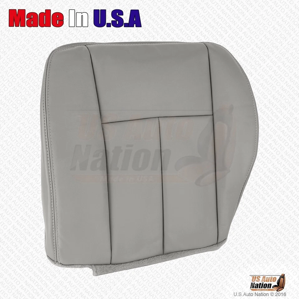 GMC Envoy 2005-2009 parte inferior del conductor delantero cubierta de asiento de cuero genuino gris claro Foto 4 de 4