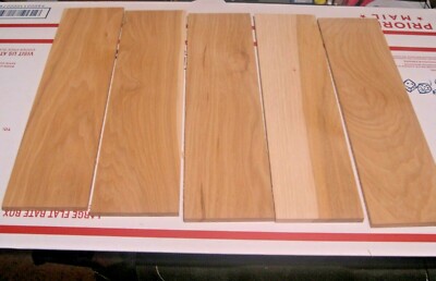 5 Pieces Hickory Craft Wood 1/4" thick 3" wide 12 " long ...