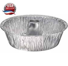 8” Disposable Round Cake Baking Pans - Aluminum Foil Tube Tin Great for Baking