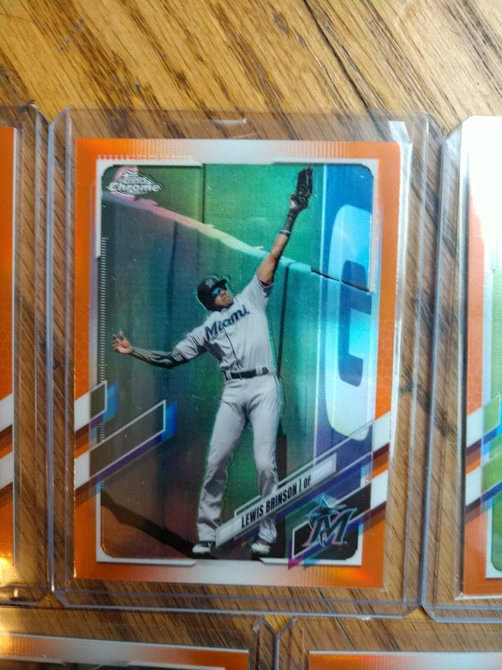 Lot (6) 2021 Topps Chrome /25  Orange Refractor Eric Hosmer Blake Snell Brinson Foto 4 de 4