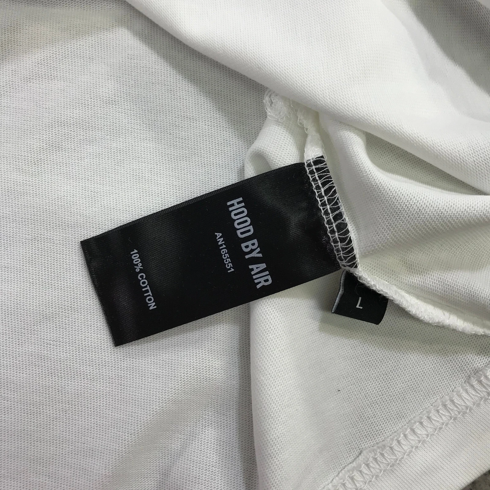 HBA (HOOD BY AIR) Maglietta Hood By Air uomo maglietta bianca grande bolla scritta S S made in USA D235235