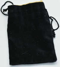 SMALL Black W/ Gold DICE/COIN BAG Drawstring 4x6 Storage Pouch VINTAGE VHTF YES