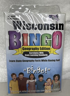 Wisconsin Bingo Geography Edition New All Ages Family Game