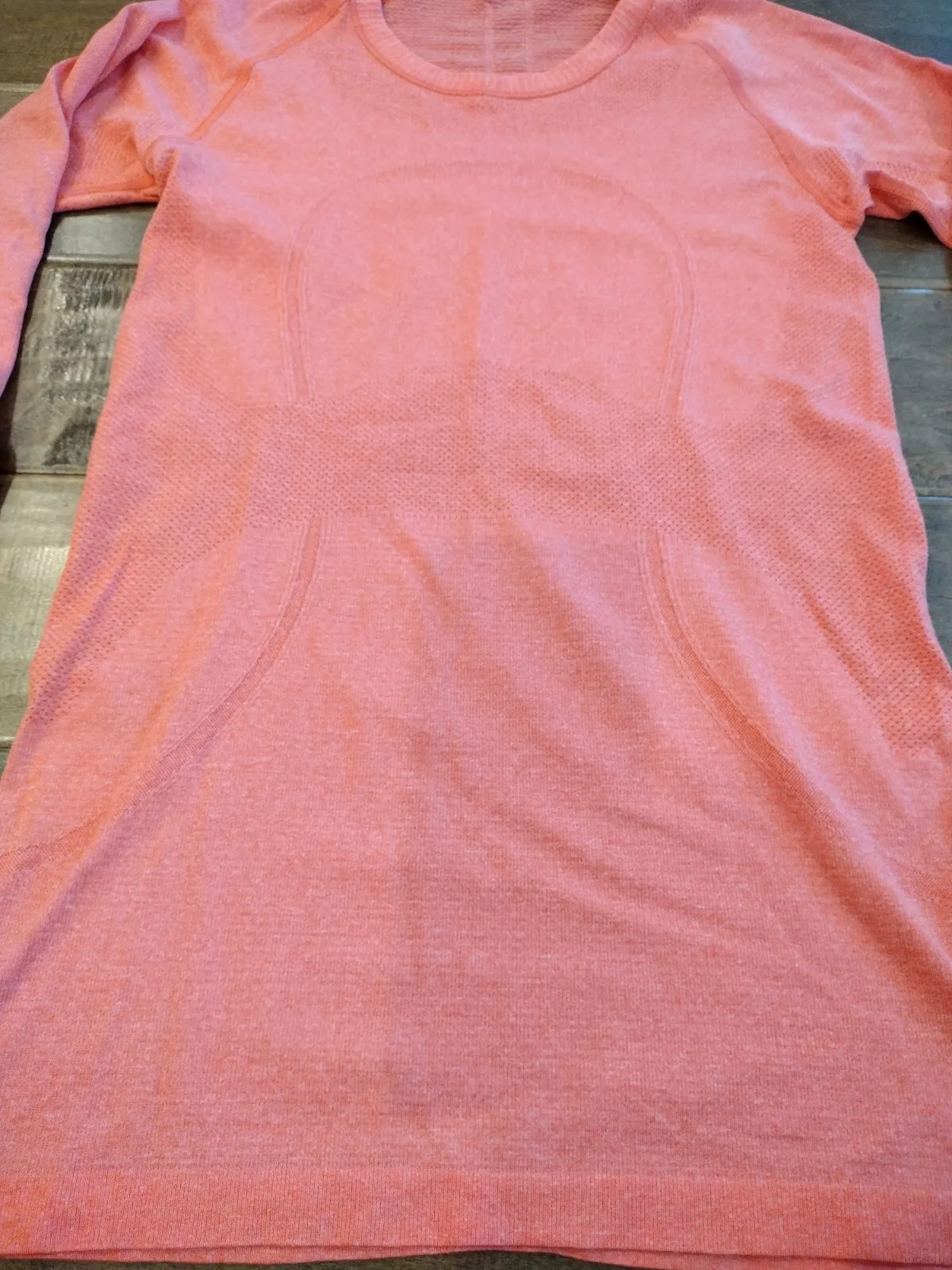 lululemon swiftly tech long-sleeve peach orange shirt