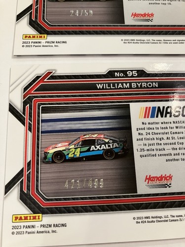 2023 prizm checkered flag William Byron 🏁HENDRICK🏁number matching 24/50 - Picture 9 of 9