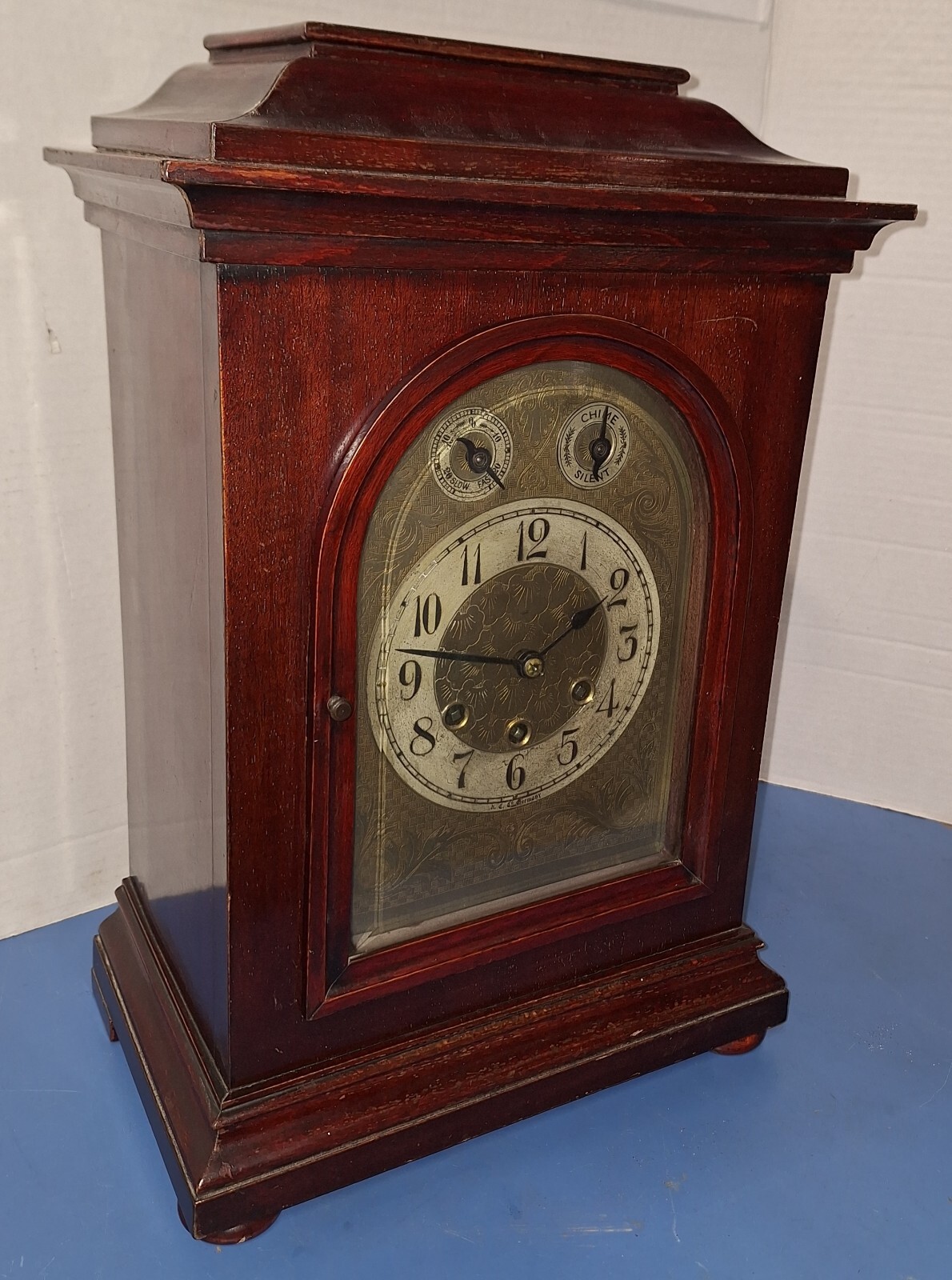 FINE LARGE GERMAN GUSTAV BECKER G.B BRACKET WESTMINSTER CHIME CLOCK 8DAY WORKING