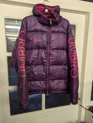 Seltene 90er Vintage Umbro/ Feder Daunenjacke in Lila Größe M Large Logo