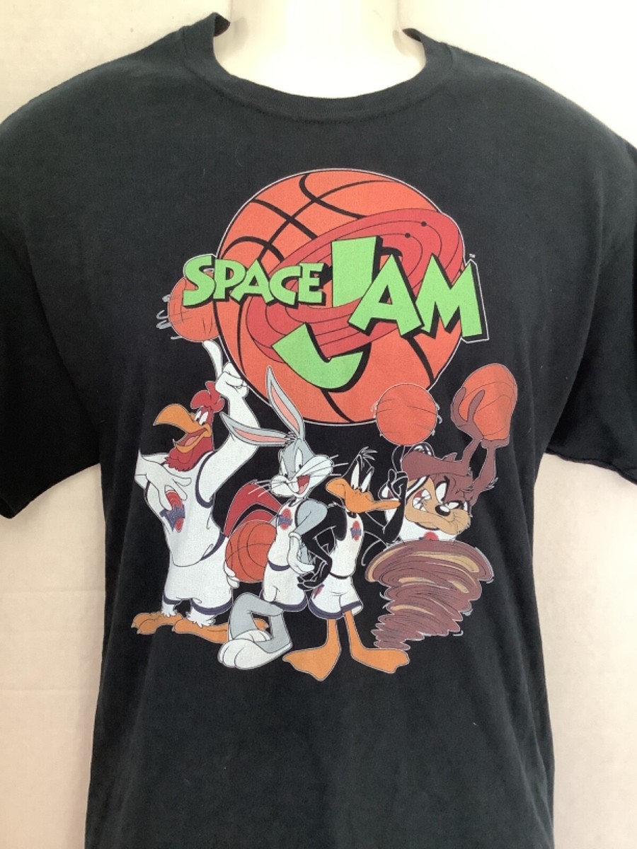 90s Space Jam Michael Jordan MJ Bugs Bunny Toon Tune Squad Black T