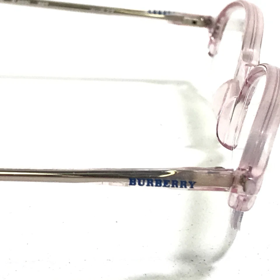 复古博柏利 B8322 S8Z 眼镜框透明粉红色椭圆形半框 49-19-135 — 第 4/4 张图片