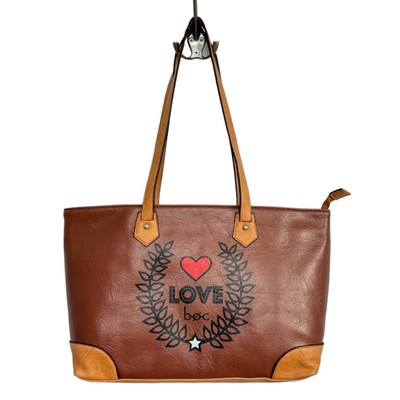 NWT B.O.C Born Concept Shoulder Bag Tote Purse Beautiful Brown Vegan Leather