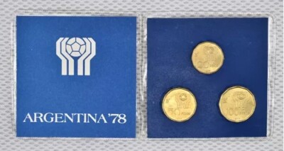 1978 FIFA World Cup Argentina Coin Set Lot x3 Rare Conmemorative w