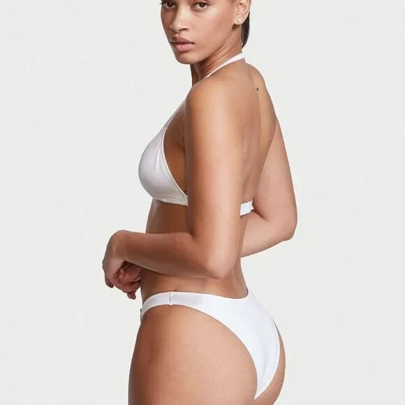 ☆Victoria's secret Shine Halter Bikiniホワイトビキニ☆ XS White Victoria's Secret VS Shine Hardware Halter Bikini