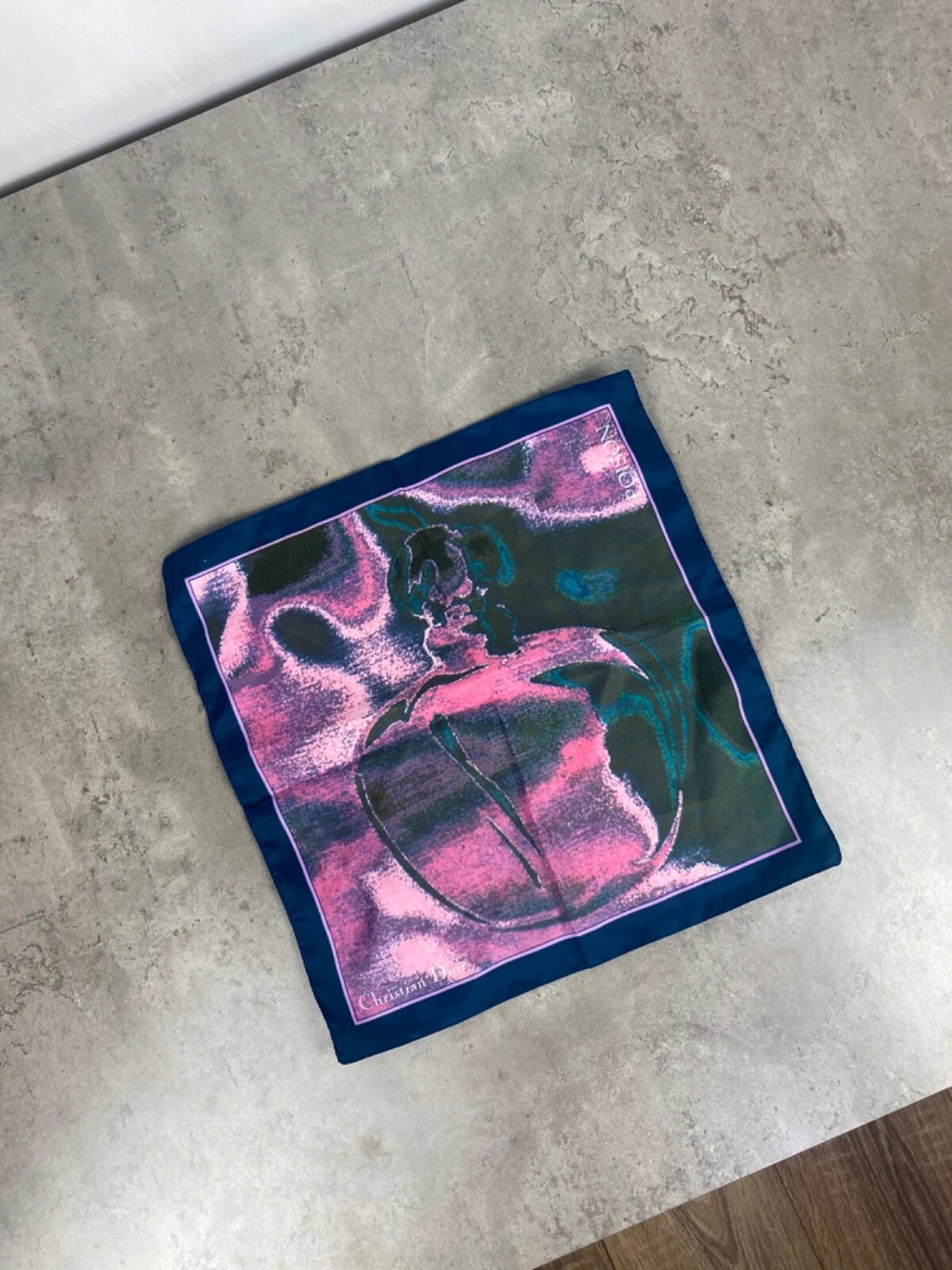 Mini foulard/mouchoir violet et rose Christian Dior POISON bouteille de parfum