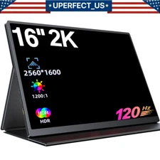 UPERFECT 16" 120Hz Portable Monitor 2560*1600 Type C Screen 500 cd/m QHD For PS6