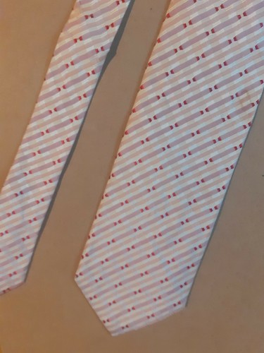 Vintage Old Retro Style 1980s Yuppie Smart Tie Pink original - Picture 5 of 12