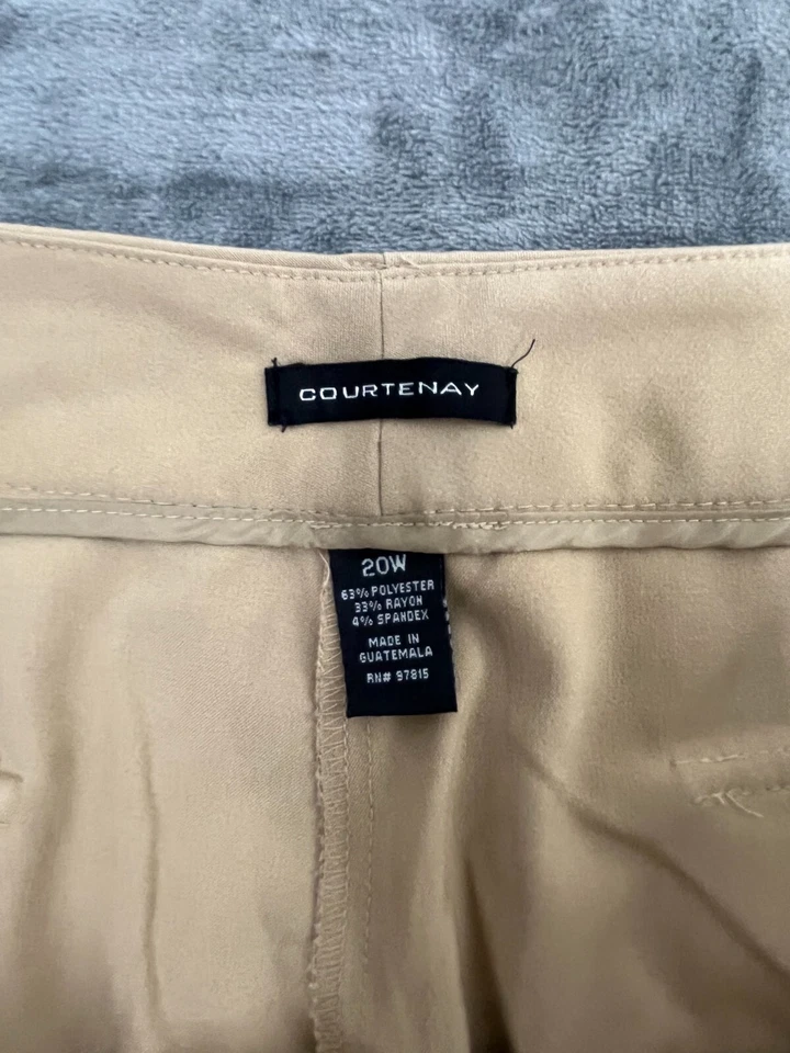 Pantalones Courtenay Para Mujer 20W Marrón Frente Plano Carrera Informal Pierna Recta Preppy Foto 4 de 4