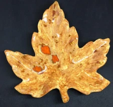 SMALL ORANGE LEAF TRINKET DISH