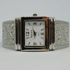 GRUEN GR9852L Cuff Bracelet Quartz Analog Women's Watch Sz. 6 1/2" New Battery