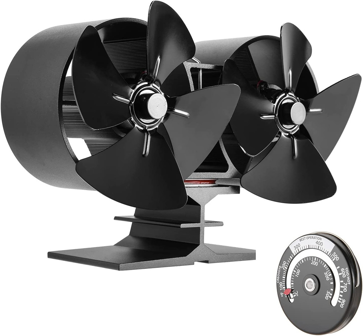 Wood Stove Fan Heat Powered Dual, 8 Blades Double Motors Fireplace Fan,  Non-Elec | eBay