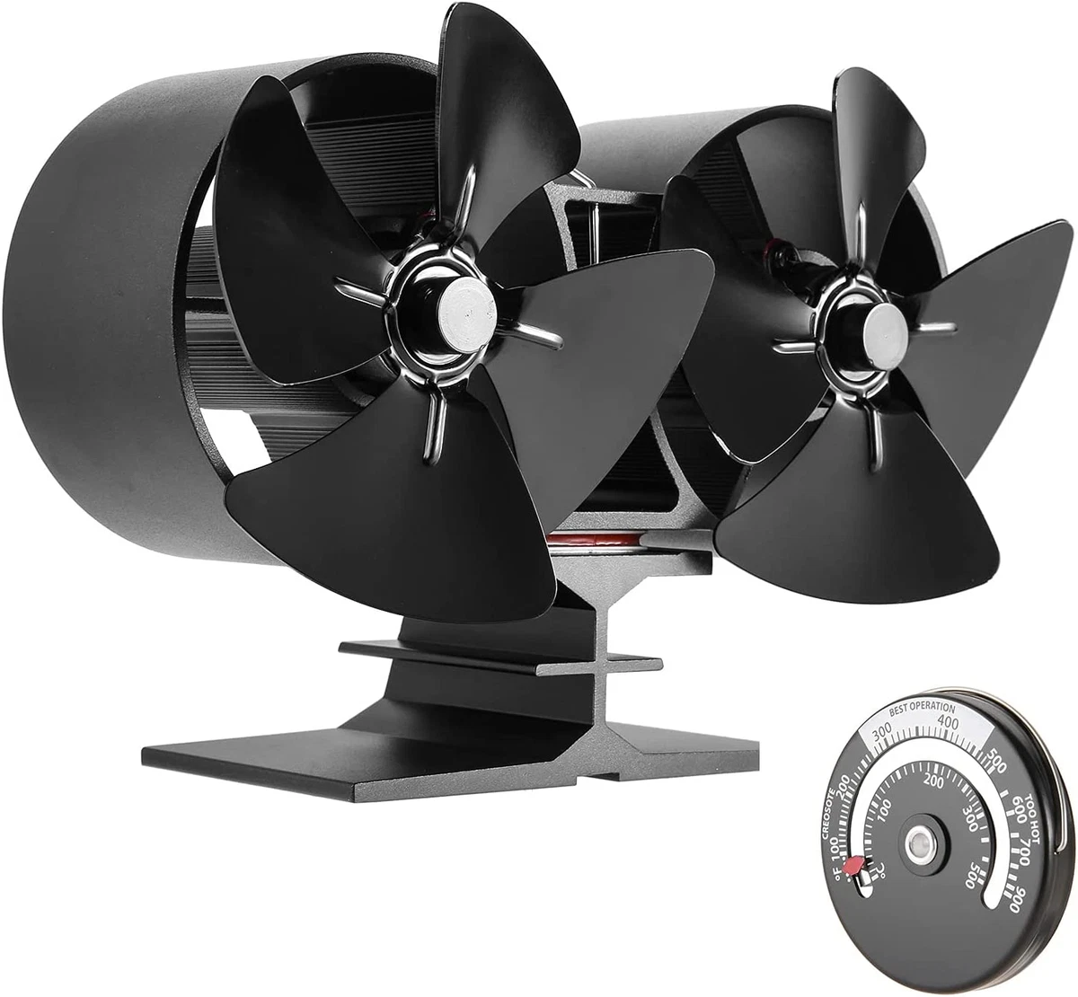 Wood Stove Fan Heat Powered Dual, 8 Blades Double Motors Fireplace Fan,  Non-Elec | eBay