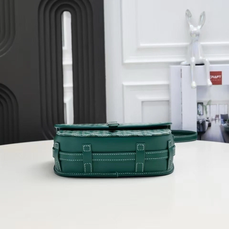 Borsa Goyard Belvedere PM tracolla in tela e pelle verde spedizione veloce