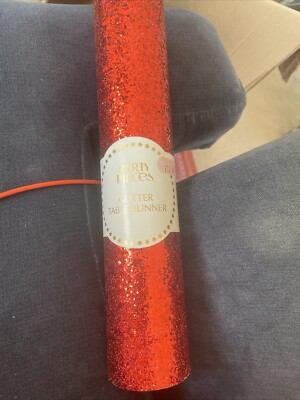 Party Pieces Tischläufer rot glitzernd 