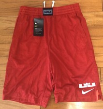 NIKE Boy's Lebron James 'LJ' Graphic Dry Fit Basketball Shorts Red AJ0929-687 L