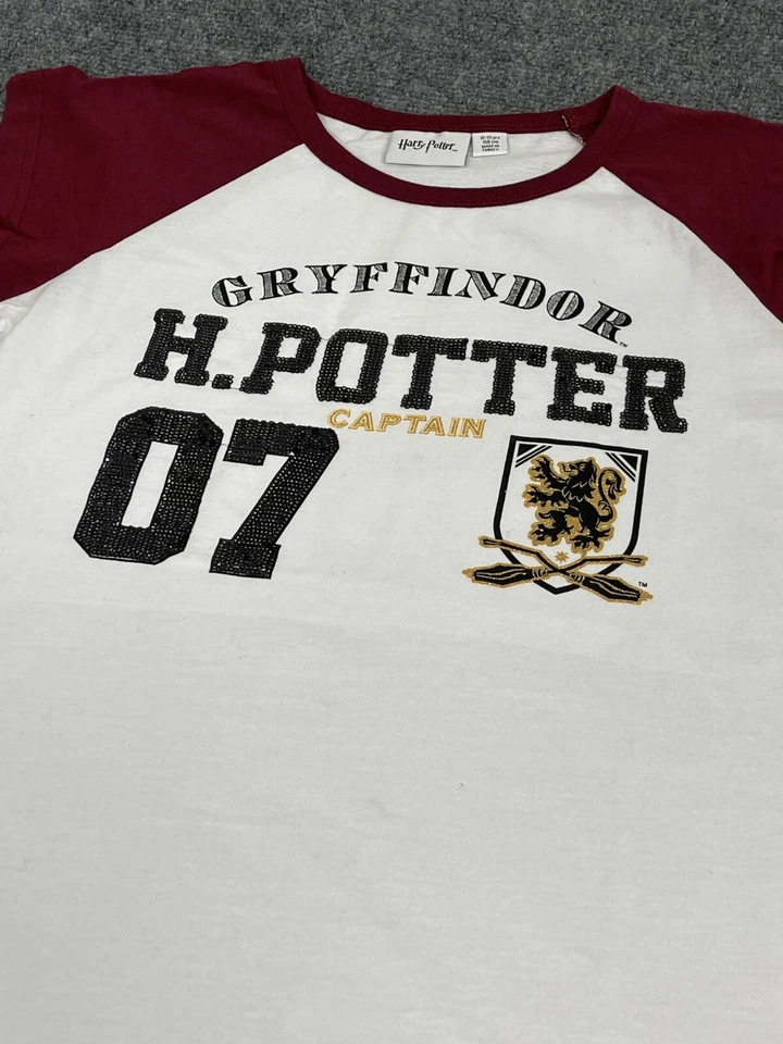 Harry Potter Shirt Girls 10-11 Years  Beaded Gryffindor Captain Tee Shirt N295 - Image 2 of 4