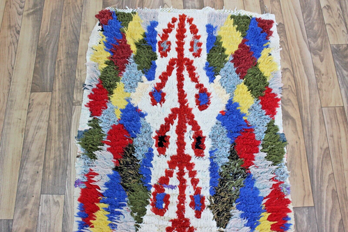 vintage berber runner rug 6.56 x 2.3 berber rug vintage handmade colorful runner - Picture 7 of 9