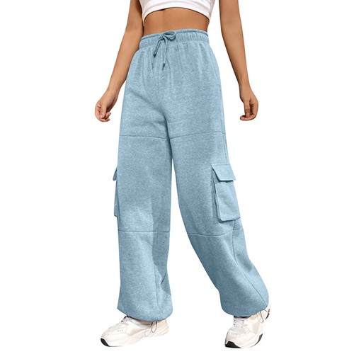 Ladies Trousers Pockets Sweatpants Women Casual Straight Leg Fitness Loose - Picture 9 of 37
