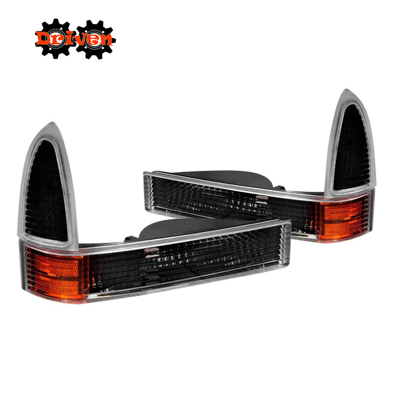 For 99-04 Ford F250 F350 F450 F550 Super Duty Excursion Black/Amber Headlights e