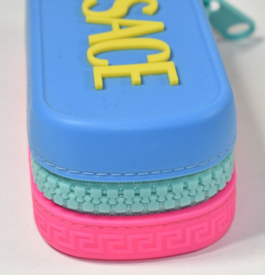 New Authentic Versace luxury designer signature rubber zipper sunglasses case Versace Sunglasses Eyeglass Silicon Multicolor Spcial  main image 2
