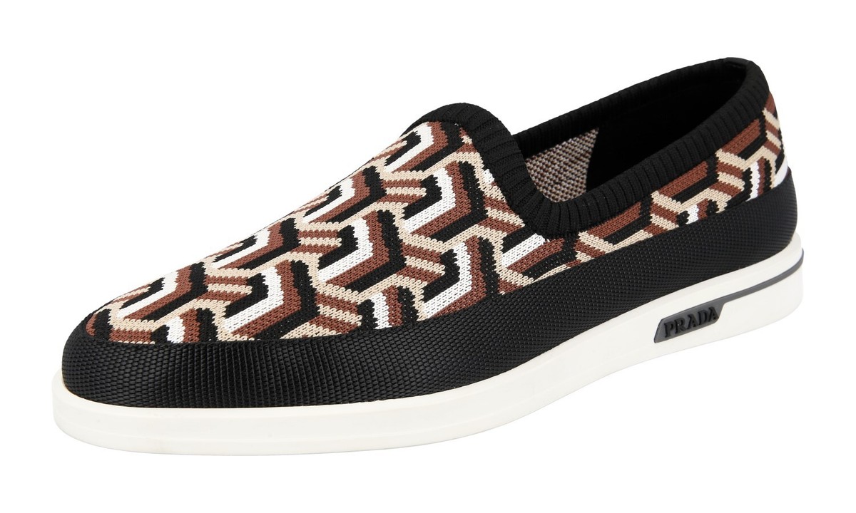 PRADA Knit St. Tropez Jaquard Loafer Slip-on Sneakers - NEW - US