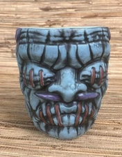 Shrunken Head Import Tiki Mug By Biggs Tiki Blue Glaze Tiki Bar New