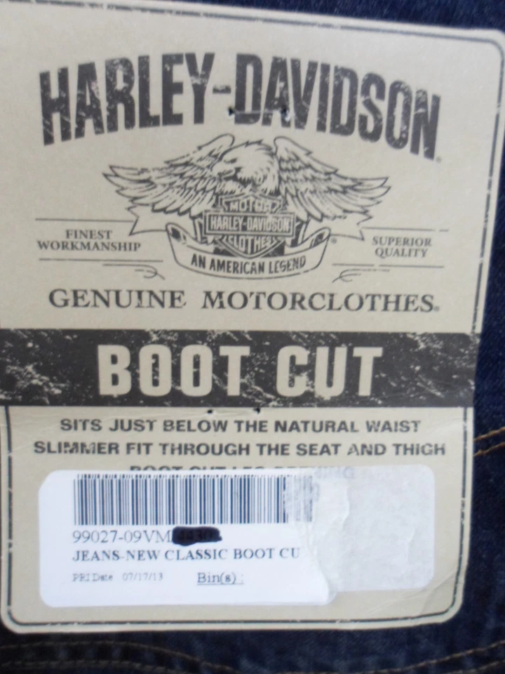 Calça jeans NOS Harley Davidson masculina clássica boot cut azul 99027-09VM - Imagem 3 de 4