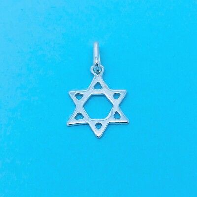 Echt 925 Sterling Silber Cut Out Davidstern Anhänger verschiedene Größen verfügbar