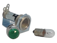 Tube Amp Pilot Light Lamp Assembly with Green Jewel Number 47 Bulb Made In USA