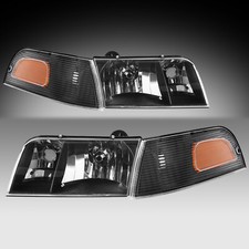 For 1998-2011 Ford Crown Victoria Black Headlightscorner Signal Lamp Set Lhrh