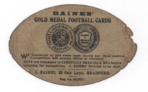 (Gd4101) John Baines Rugby Football Card, Rochdale Hornets c1915 - Bild 4 von 4