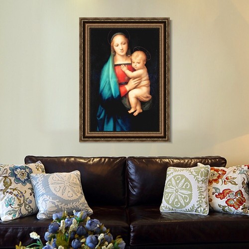 Lienzo enmarcado impresión Giclee La Virgen del Granduca por Rafael arte de pared 20"x28" - Imagen 2 de 5