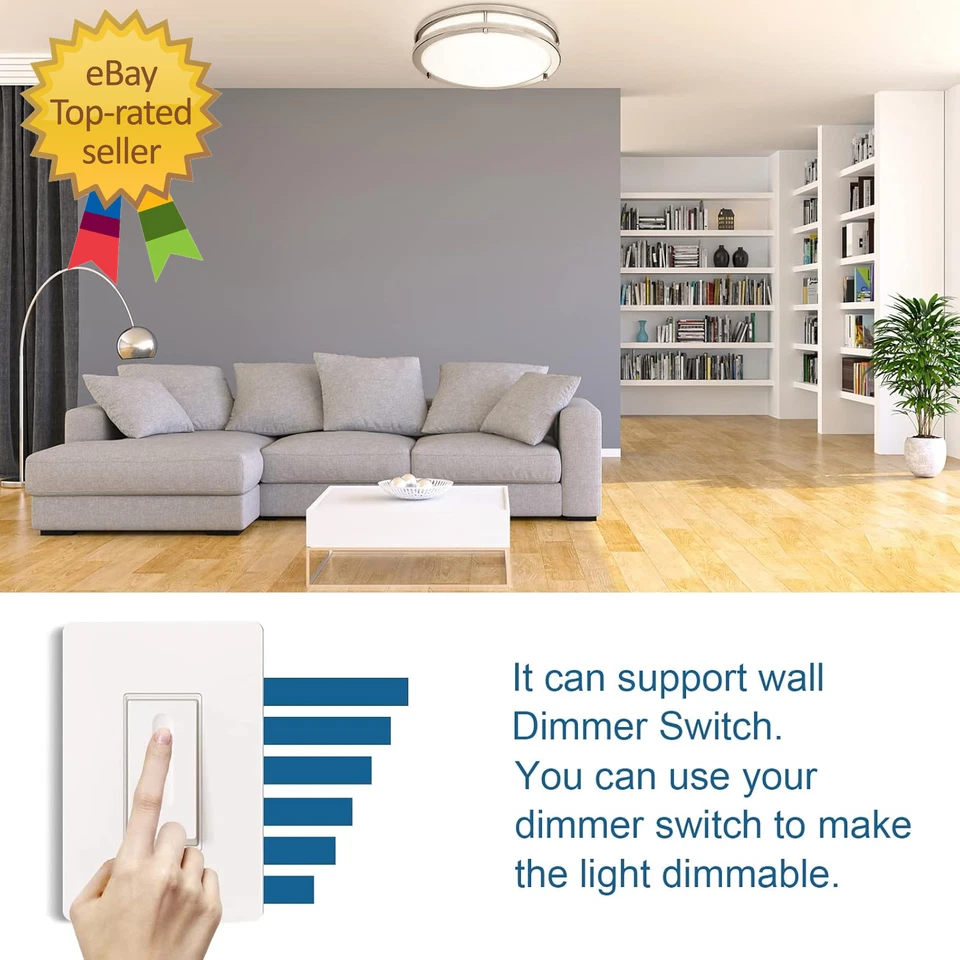 2-Pack 36W 13Inch LED Flush Mount Ceiling Light Fixture Dimmable Brushed Nickel, - Image 3 of 4