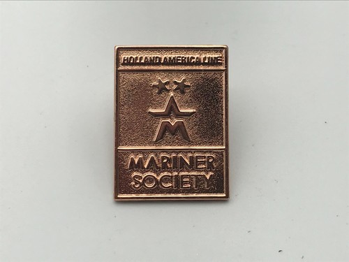 Anstecknadel Mariner Society Holland America Line 2 Sterne kupferfarben Metall Vintage - Bild 3 von 5
