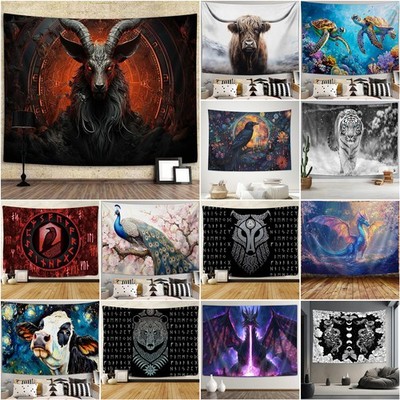 3D Große lebendige Tiere Wandbehang Wikinger Wandteppich Wohnzimmer Hintergrund
