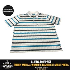 Nike Golf Tour Performance Polo Shirt Dri Fit 597253 Men s XL Blue White Striped