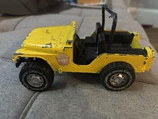 Vtg Hubley Truck Vehicle Toy Jeep 7" #1710 Metal Original Tires Smokey Bear