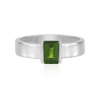 Cavill Russischer Diopsid Ring 0,935Ct Oktagon Treppenschliff 925 Silber Platin
