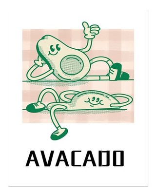 Skurriles Avocado-Wandkunst-Poster für lustige Wohnkultur Premium-Qualität