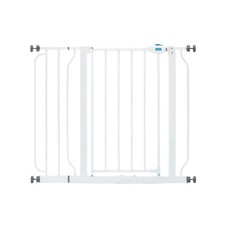 Extra Wide Walk-Through Baby Gate w/ Door, 29.5-38.5 in, White, Ages 6-24 Months