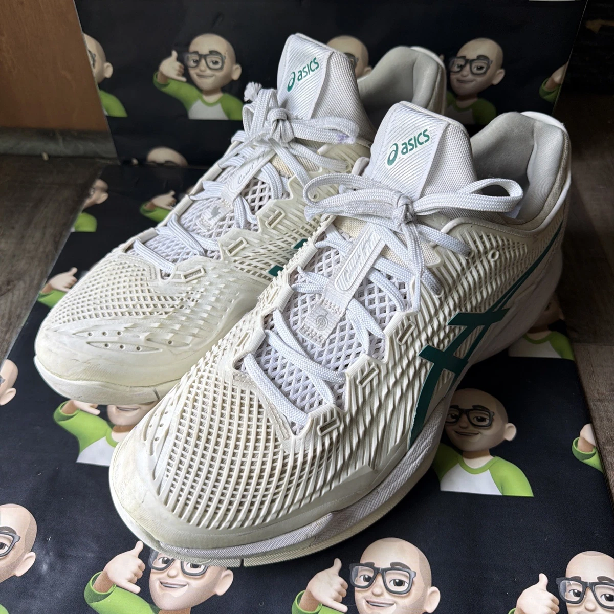 Las mejores ofertas en ASICS Court FF 3 Novak White Pitch Green | eBay